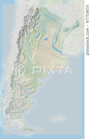 Topographic map of Argentina 97758655