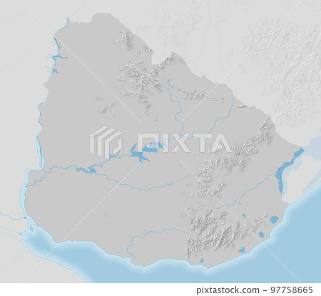 Topographic map of Uruguay Topographic map of Uruguay 97758665