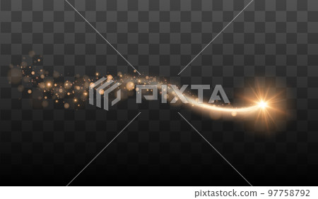 Glowing Christmas Star with Stardust Trail. 97758792