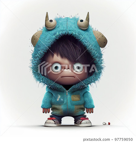 Illustration cartoon cute Monsters on isolated background (Created with Generative AI technology). Illustration cartoon cute Monsters on isolated background (Created with Generative AI technology). 97759050