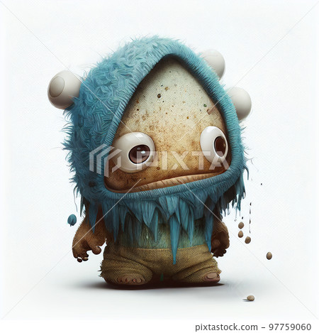 Illustration cartoon cute Monsters on isolated background (Created with Generative AI technology). 97759060