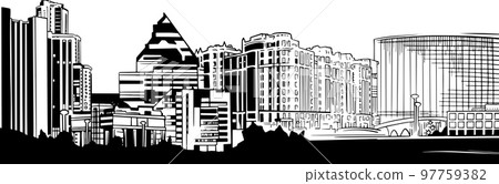Yekaterinburg sketch skyline panorama hand drawn vector illustration isolated on white background cityscape black and white hand drawn sketch Yekaterinburg sketch skyline panorama hand drawn vector illustration isolated on white background cityscape black and white hand drawn sketch 97759382