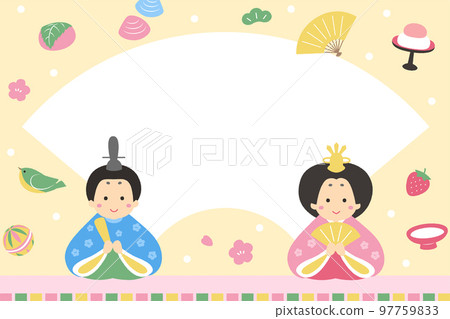 簡單可愛的女兒節橫幅_背景框 97759833
