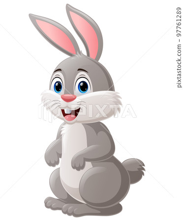 Cute rabbit cartoon on white background 97761289