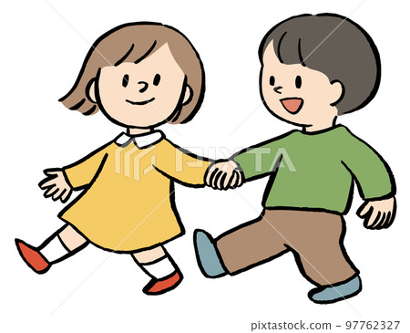 children holding hands 97762327