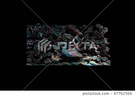 Nikko Toshogu Shrine・Wood carving of National Treasure East-West Corridor・Flower, bird and animal watermark carving on a single plate Nikko Toshogu Shrine・Wood carving of National Treasure East-West Corridor・Flower, bird and animal watermark carving on a single plate 97762569