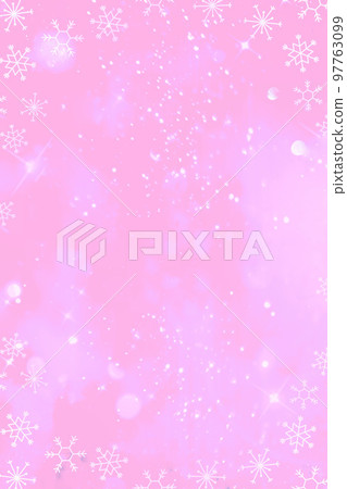 Background material｜Pink snowflake vertical composition 97763099
