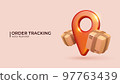 3D Online delivery tracking concept. Vector illustration 97763439