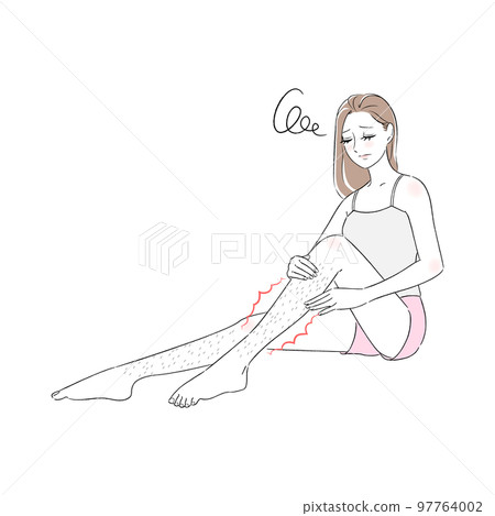 女性腿，脛毛，浪費的頭髮，美容，煩惱，皮膚問題 97764002