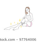 Woman's legs, facial massager, beautiful legs, beautiful woman, smile, skin trouble 97764006