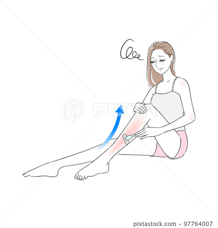 Female legs, waste hair removal, razor damage, beautiful women, troubles, skin troubles 97764007