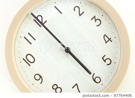 wall clock showing 6 o'clock 97764406