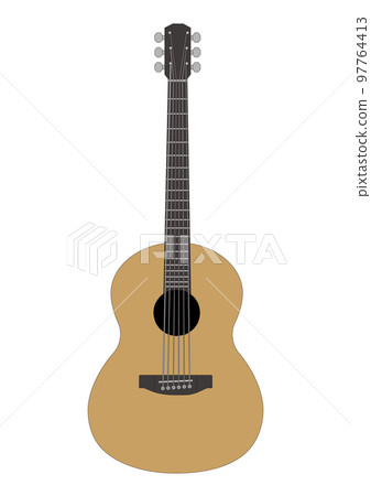 Simple and stylish classical guitar realistic illustration material 97764413