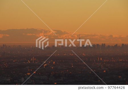 View of Sky Tree from the summit of Mt. Kagenobu 97764426