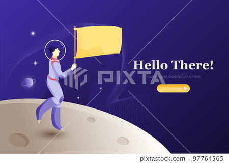 Astronaut With Flag Template 97764565