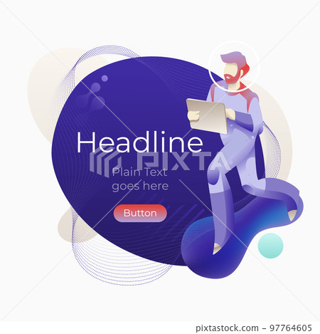 Man With Tablet Template Man With Tablet Template 97764605
