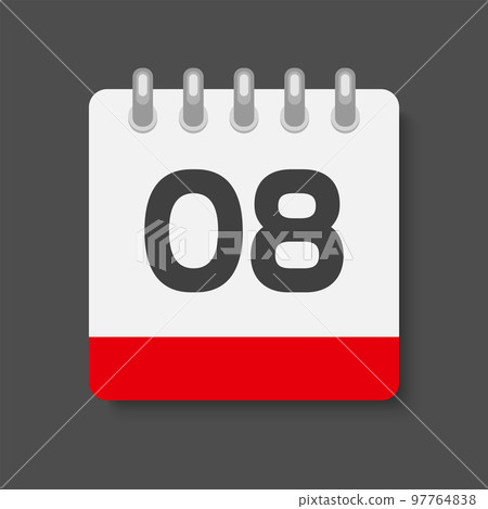 Icon page calendar day - number 8 Icon page calendar day - number 8 97764838
