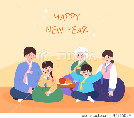 New Year's Day Holiday People Illustration Template 10 97765099