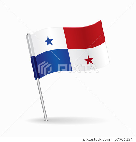 Panamian flag map pin pointer layout. Vector. Panamian flag map pin pointer layout. Vector. 97765154