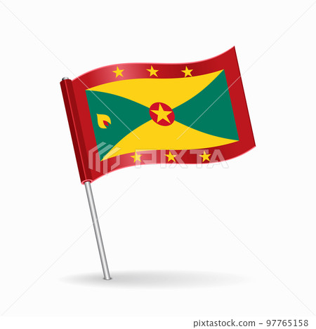 Grenada flag map pin pointer layout. Vector. 97765158