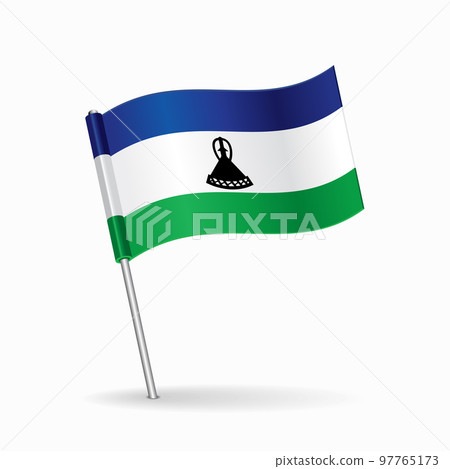 Lesotho flag map pin pointer layout. Vector. Lesotho flag map pin pointer layout. Vector. 97765173