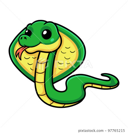 Cute little cobra snake cartoon 97765215