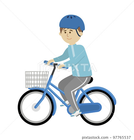 Illustration image of a boy riding a bicycle Illustration image of a boy riding a bicycle 97765537