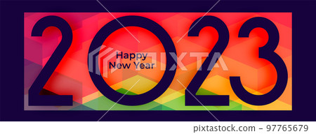 2023 happy new year colorful banner in paper style 2023 happy new year colorful banner in paper style 97765679