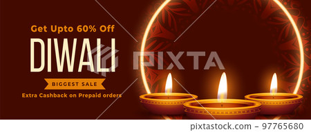 biggest sale diwali banner with details and realistic diya design biggest sale diwali banner with details and realistic diya design 97765680