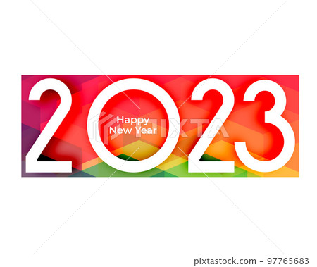 2023 happy new year colorful paper style background vector illustration 97765683