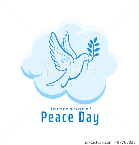 decorative peace day wishes card with dove in cloudy design vector illustration decorative peace day wishes card with dove in cloudy design vector illustration 97765825