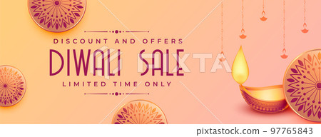 decorative shubh diwali discount and offer banner 97765843