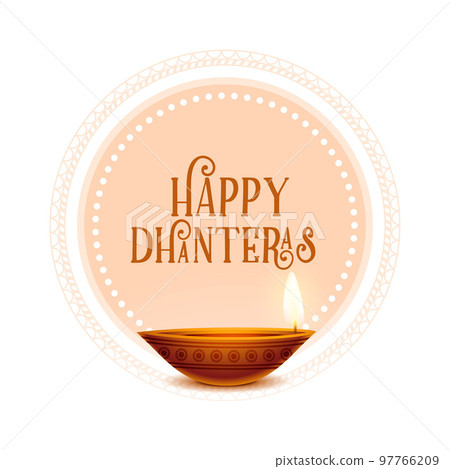 happy dhanteras occasion poster with oil lamp design 97766209