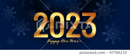 2023 new year occasion banner in snowflake concept background 97766210