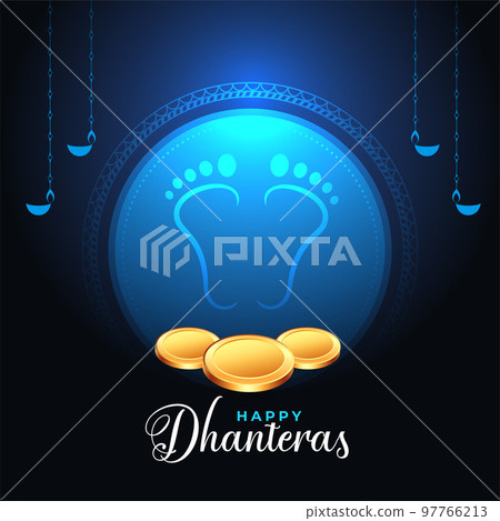happy dhanteras religious background with goddess feet and gold coin design happy dhanteras religious background with goddess feet and gold coin design 97766213