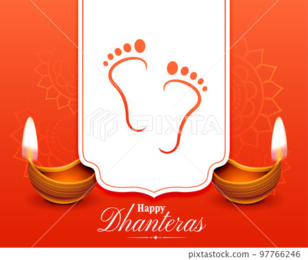 happy dhanteras wishes card with oil lamp and goddess feet design happy dhanteras wishes card with oil lamp and goddess feet design 97766246