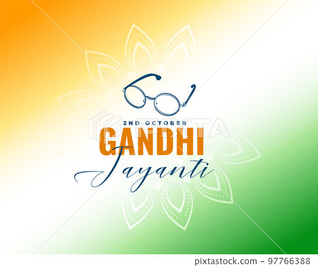 2nd october nation holiday celebration template in tricolor background vector illustration 97766388