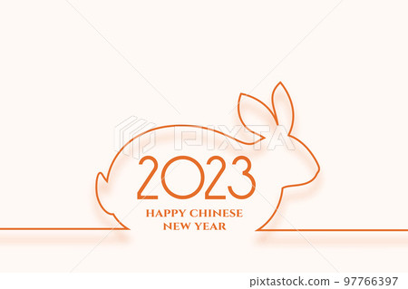 2023 year of rabbit cultural background in line style 2023 year of rabbit cultural background in line style 97766397