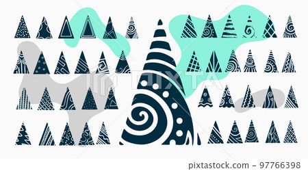 collection of christmas tree icons design for xmas celebration 97766398