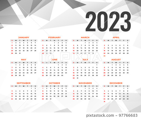 2023 annual calendar template with abstract shapes 2023 annual calendar template with abstract shapes 97766683