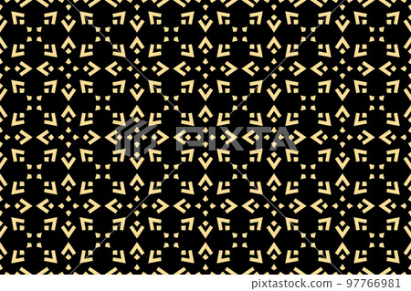 Abstract geometric pattern. A seamless vector background. Gold and black ornament. Graphic modern pattern. Simple lattice graphic design 97766981