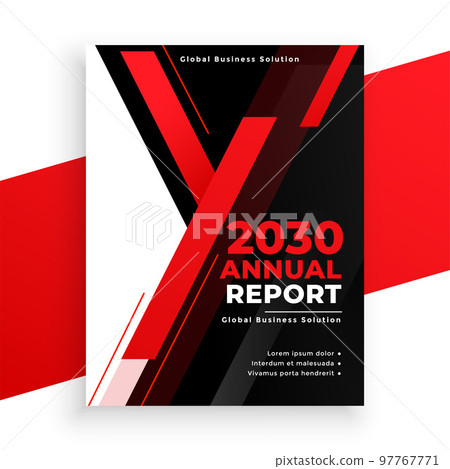 red black business annual report flyer modern design 97767771