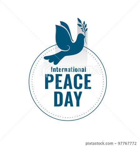 international peace day background with cute pigeon symbol vector illustration 97767772