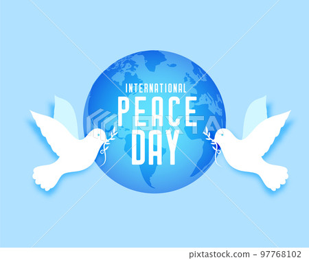 nice peace day banner with dove and globe design vector illustration nice peace day banner with dove and globe design vector illustration 97768102