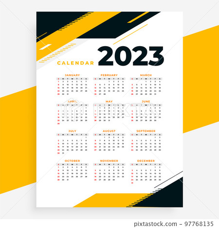 office stationery 2023 new year calendar layout 97768135