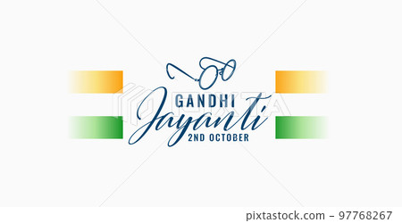 happy gandhi jayanti background with indian flag vector illustration happy gandhi jayanti background with indian flag vector illustration 97768267