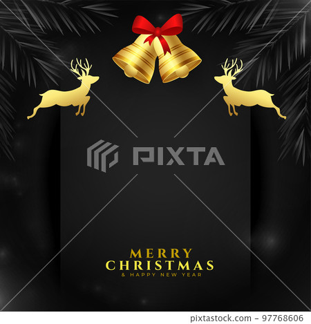 premium merry christmas black background with golden elements design premium merry christmas black background with golden elements design 97768606