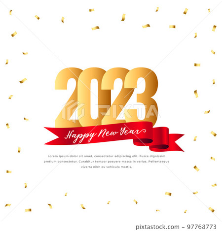 happy new year 2023 golden confetti celebration background vector illustration happy new year 2023 golden confetti celebration background vector illustration 97768773