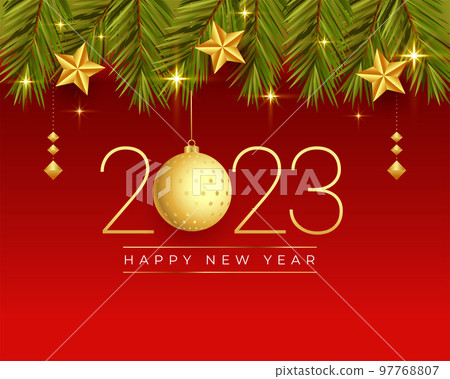 modern new year 2023 banner in christmas decoration design vector illustration modern new year 2023 banner in christmas decoration design vector illustration 97768807