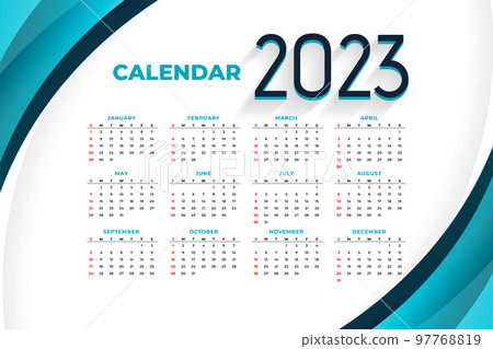 modern style 2023 new year calendar template design 97768819
